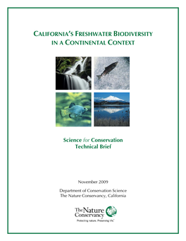 California's Freshwater Biodiversity
