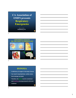 CA Association of OMFS Presents Respiratory Emergencies