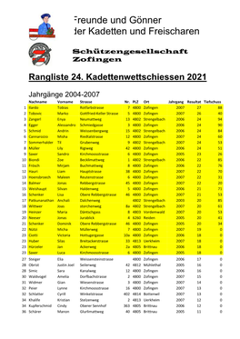 Freunde Und Gönner Der Kadetten Und Freischaren