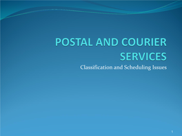 Schedulling Postal and Courier Services Sept 2014