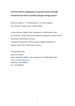 Thermal Neutron Radiography of a Passive Proton Exchange Membrane Fuel Cell for Portable Hydrogen Energy Systems