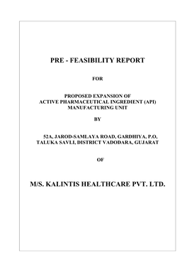 Pre - Feasibility Report