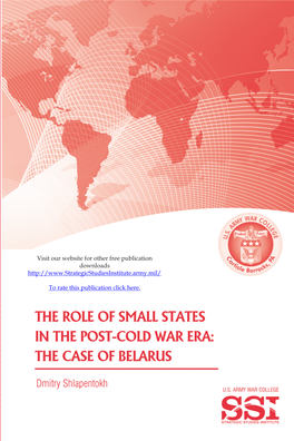 The Role of Small States in the Post-Cold War Era: the Case of Belarus