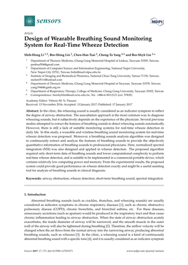 Design of Wearable Breathing Sound Monitoring System for Real-Time Wheeze Detection