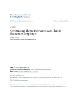 How Americans Identify Economic Competitors Shelley D