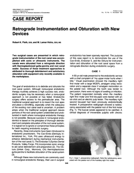 CASE REPORT Retrograde Instrumentation and Obturation With