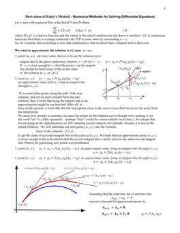 1 Derivation of Euler's Method