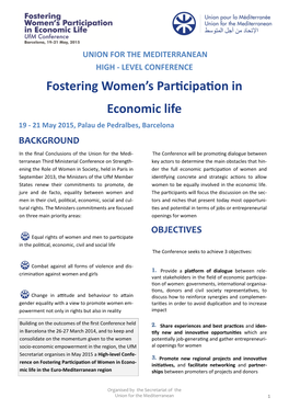 Fostering Women's Participation in Economic Life