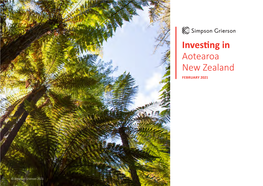Investing in Aotearoa New Zealand FEBRUARY 2021