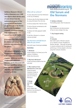 Old Sarum and the Normans Pre and Post Visit Activities Timeline Pre Visit Looking Back at Where the Normans Fall on a Timeline and What Came Before