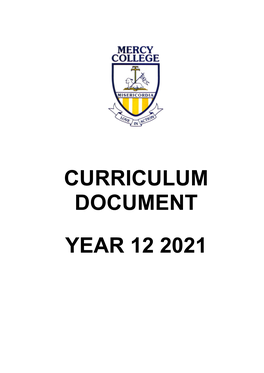 Curriculum Document Year 12 2021