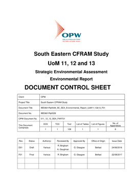 Document Control Sheet