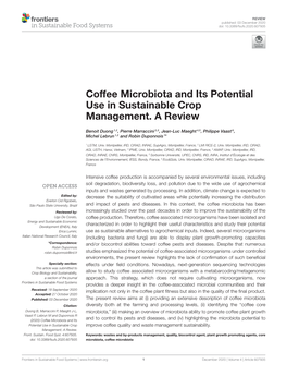 Coffee Microbiota and Its Potential Use in Sustainable Crop Management