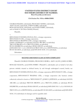 Charles Wildes, Et Al. V. Bitconnect, Et Al. 18-CV-80086-Second Amended Class Action Complaint