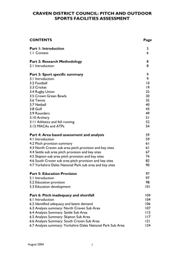 Pitch and Outdoor Sports Facilities Assessment