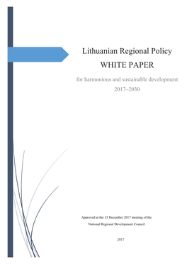 The Regional Policy Strategy