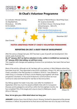 St Chad's Volunteer Programme