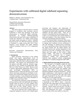 Experiments with Calibrated Digital Sideband Separating Downconversion