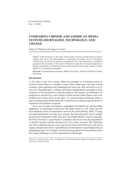 Comparing Chinese and American Media Systems Journalism, Technology, and Change