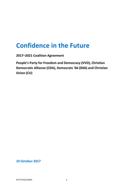 Coalition Agreement 'Confidence in the Future'