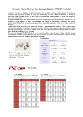 Conductive Polymer Aluminum Solid Electrolytic Capacitors 