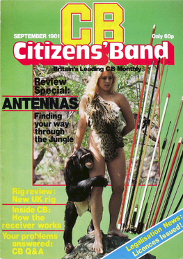 CITIZENS' BAND Is Normally Published on the Third Friday of Each Month Prior to Antenna Survey