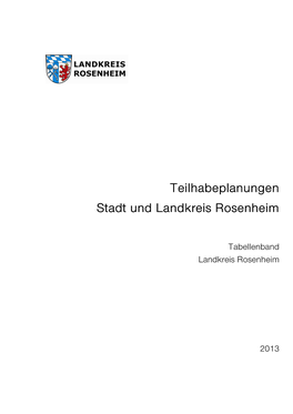 Teilhabeplanungen Teilhabeplanungen Stadt Und Landkreis Rosenheim Stadt Und Landkreis Rosenheim