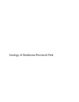 Geology of Strathcona Provincial Park