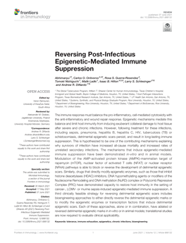 Reversing Post-Infectious Epigenetic-Mediated Immune Suppression