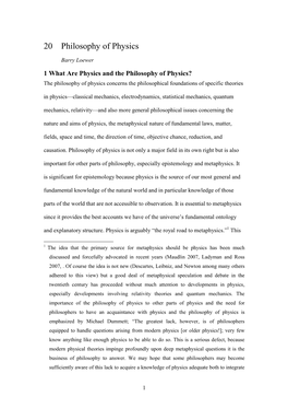 20 Philosophy of Physics