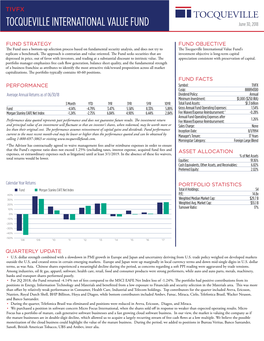 Tocqueville International Value Fund June 30, 2018