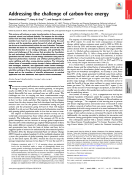 Addressing the Challenge of Carbon-Free Energy