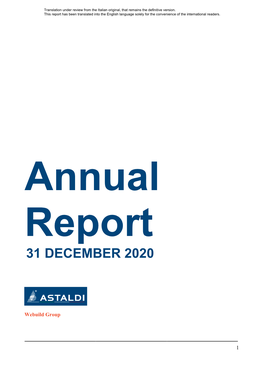 Annual Report 31 DECEMBER 2020