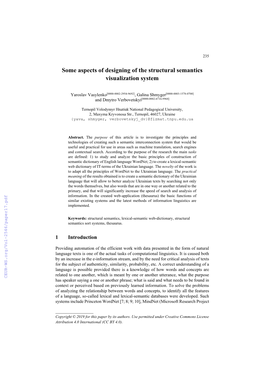 Some Aspects of Designing of the Structural Semantics Visualization System