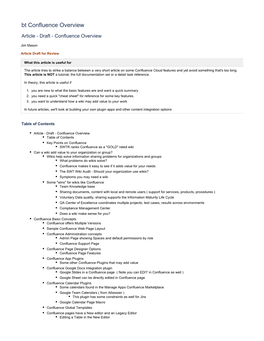 Bt Confluence Overview