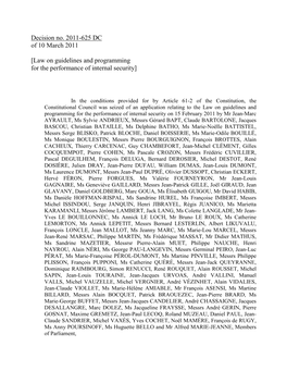 Decision No. 2011-625 DC of 10 March 2011