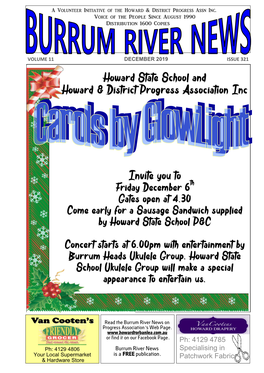 DECEMBER 2019 ISSUE 321 Howard State School and Howard & District Progress Association Inc