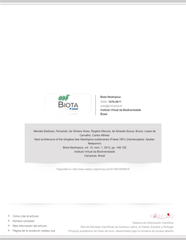 Redalyc.Nest Architecture of the Stingless Bee Geotrigona