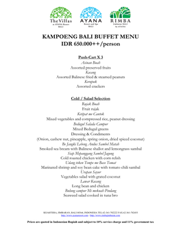 Kampoeng Bali Buffet Menu.Pdf