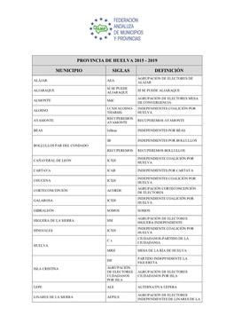 Provincia De Huelva 2015-2019