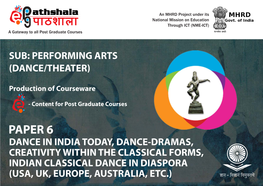 Module 18 Creativity in Bharatanatyam