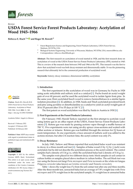 Acetylation of Wood 1945–1966