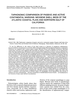 Taphonomic Comparison of Passive and Active Continental Margins: Neogene Shell Beds of the Atlantic Coastal Plain and Northern Gulf of California