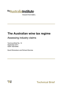 The Australian Wine Tax Regime Assessing Industry Claims