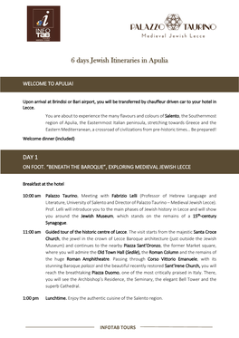 6 Days Jewish Itineraries in Apulia