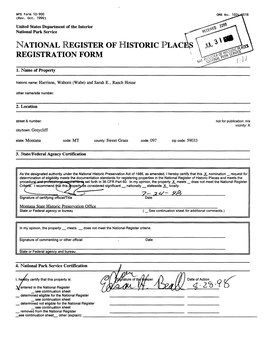 National Register of Historic Plac Registration Form