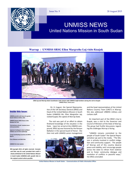 UNMISS NEWS United Nations Mission in South Sudan