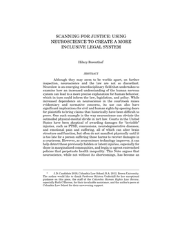 Scanning for Justice: Using Neuroscience to Create a More Inclusive Legal System