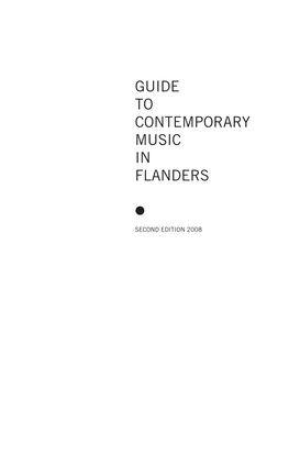 Guide to Contemporary Music in Flanders