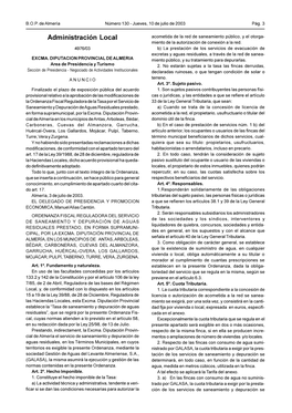 Administración Local Acometida De La Red De Saneamiento Público, Y El Otorga- Miento De La Autorización De Conexión a La Red